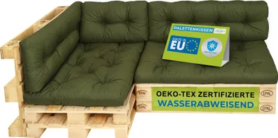 Produktbild von Pillows24 - Polštáře na palety odolné proti vodě a UV záření - SADA 6 | polštáře na europalety 120x80 - paletový nábytek - venkovní/venkovní, zelená