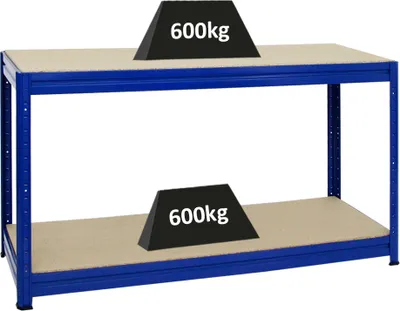 Produktbild von Höhenverstellbare Werkbank DINO | HxBxT 90x160x60cm | Traglast 600 kg | Blau