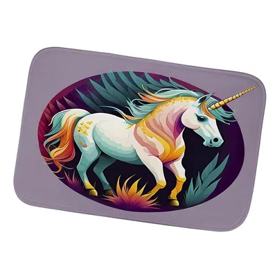 Image de Tapis antidérapant 40x60 cm - Licorne colorée