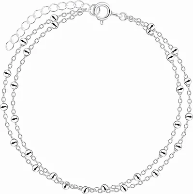 Produktbild von Doppel Armband Silber 925: Damen Armkette zweireihig
