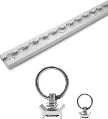 Produktbild von Airlineschiene Set eckig silber 1x 1,5m inkl. 2x Ösen – Ladungssicherung für Transporter & Anhänger