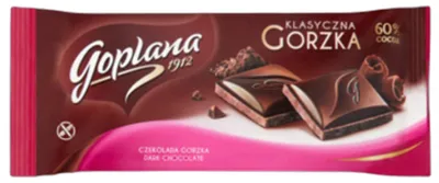 Zdjęcie produktu dla Goplana 60% Cocoa Klasyczna gorzka Czekolada 90 g