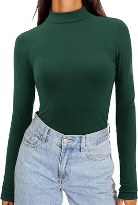 Produktbild von Damen Langarm T-Shirt Fitted Golf Bluse Dunkelgrün M