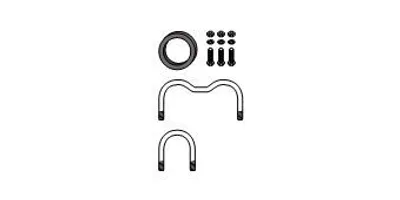 Produktbild von HJS Montagesatz Katalysator 82 13 2457 passend für MERCEDES-BENZ Stufenheck (W124)