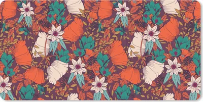 Produktbild von MuchoWow® Schreibtischunterlage Blumen - Herbst - Muster 80x40 cm - XXL Mauspad - Gaming Mauspad