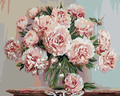 Produktbild von Diamondi - Diamond painting - PFINGSTROSEN IM GLAS, 40X50 cm, mit Keilrahmen (bereits gespannt)