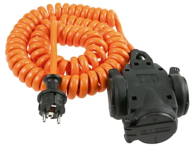 Obrázok produktu pre AS SCHWABE ochranný kontaktný špirálový kábel, 3-cestný oranžový (70414)
