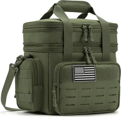 Immagine prodotto di Borsa termica isolata, design tattico, facile da pulire, verde