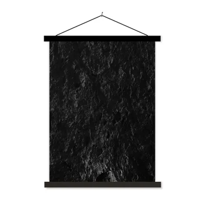 Produktbild von MuchoWow® Textilposter Schwarz - Weiß - Höhle - Stein - Natur 120x160 cm mit schwarzem Rahmen - Magnetischer