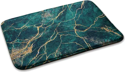 Produktbild von Teppich Teppich Wohnzimmer Schlafzimmer Modern - 75 cm x 45 cm - Grüner Marmor