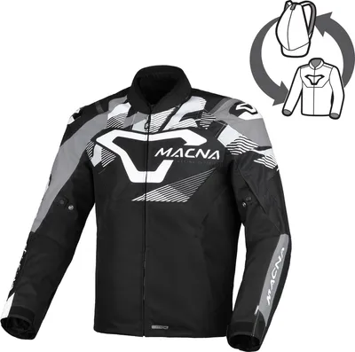 Immagine prodotto di Giacca da moto in tessuto impermeabile Macna Admyre, nero/bianco, XL
