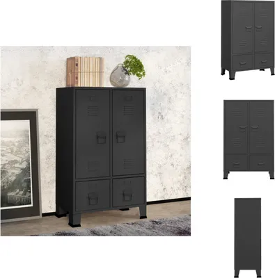 Produktbild von vidaXL Kleiderschrank Industrie-Stil Anthrazit 67x35x107 cm Stahl - Kleiderschränke