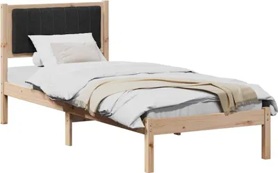 Obrázok produktu pre Rám postele s čalúneným čelom Čierna 80 x 200 cm