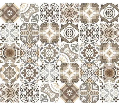 Image de Autocollants décoratifs pour meubles – 30 autocollants ESERENA imitation carreaux de ciment – 30 autocollants de 15 x 15 cm
