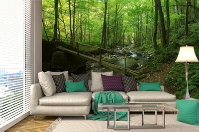 Produktbild von Vlies Fototapete WALDBACH 375 x 250 cm (inkl. Kleister) - Vlies Tapete, Wandtapete, Wandbilder - Tapete für Wohnzimmer Schlafzimmer, Büro, Küche - Montagefertig