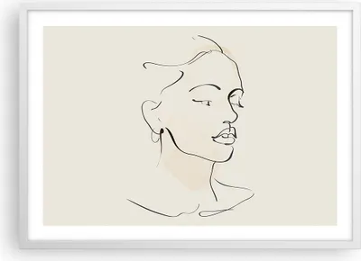 Produktbild von Gerahmtes Poster - Weißer Rahmen - Frau Zeichnung Linie - 70x50 cm - Wand Bild - Wanddeko - Wandbilder - Kunstposter - Wandposter - Bilderrahmen - Bilder - Kunstdruck - P2WAA70x50-5046
