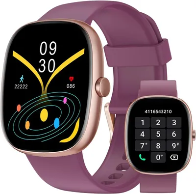 Produktbild von Smartwatch Damen Herren mit Telefonfunktion Pulsmesser, Schlafmonitor, SpO2-Schrittzähler, Fitnesstracker, IP68 Wasserdicht 100+ Sportmodi,
