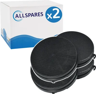 Produktbild von AllSpares Aktivkohlefilter (x4) für Dunstabzugshauben geeignet für Falmec Nr. 6/103050091 / 114163 und Airlux CR2000 (Ø170mm)
