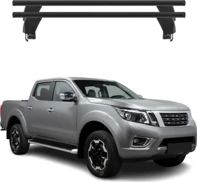 Image de Menabo Barres de toit Transversales pour Nissan Navara 2014-2020 Alu Noir 2x ABE