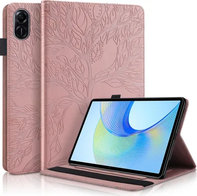 Produktbild von Für Honor Pad X9 / X8 Pro Baum Muster Kunstleder Hülle Cover Tasche Case Pink