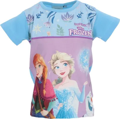Obrázek produktu pro Dětské bavlněné tričko Frozen s krátkým rukávem a potiskem velikost 6 let modrá