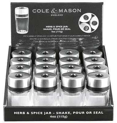 Produktbild von COLE & (Verkaufseinheit: 16) MASON Cambridge Kräuter- und Gewürzgläser, ungefüllt - Displ... 101055 5011268856297