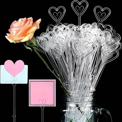 Produktbild von GKA 20 Stück Kartenhalter für Blumengrüße Karten Memohalter Memo Clip, Klammer Foto Clip, DIY Handwerk Halter Hochzeit Geburtstag Dekoration