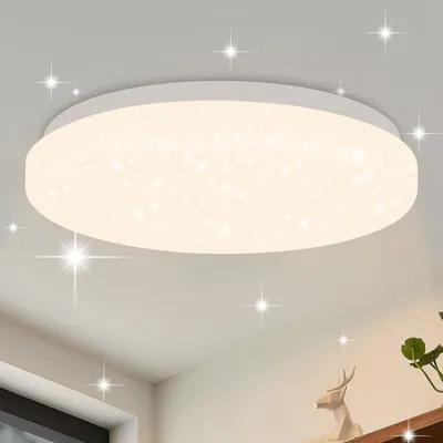 Obrázek produktu pro ZMH Led stropní světlo hvězdné nebe stropní lampa moderní malá kulatá 15W 4000K 21cm neutrální bílá pro ložnici schodiště kuchyň obývací pokoj kancelář chodba