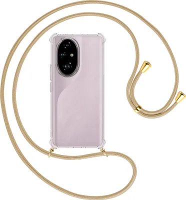 Produktbild von Handykette Backcover-Schutzhülle mit Band (Metall goldfarben) für Honor 200 Pro - caramel