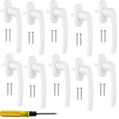 Immagine prodotto di Set di 10 maniglie in alluminio bianco per finestre
