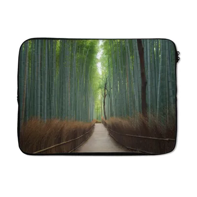 Produktbild von MuchoWow® Laptop Hülle 14 ZollBambus - Weg - Wald Laptoptasche - Laptoptasche - Stoßsicher - Schutzhaube