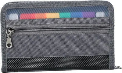 Imagen del producto de Carpeta organizadora A5 con cremallera, 13 compartimentos, 28 x 16 cm, ideal para facturas