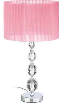 Immagine prodotto di Lampada da tavolo Relaxdays, lampada da comodino con design in cristallo, A x P: 54 x 29,5 cm, attacco E27, lampada da tavolo con paralume, rosa