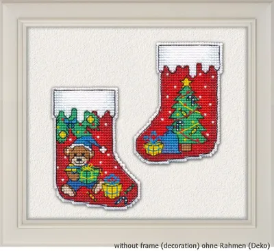Produktbild von Oven Kreuzstichset "Weihnachtskugel. Stiefel", Zählmuster, 6,7x9cm