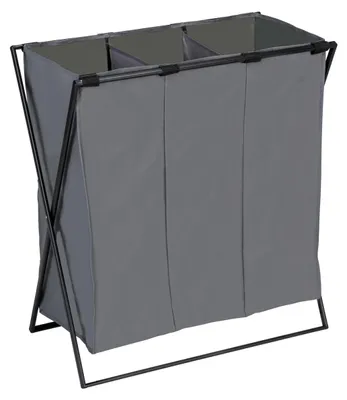 Obrázek produktu pro Plastový koš na prádlo WENKO Trio XL v šedé barvě 69 x 76 x 37 cm