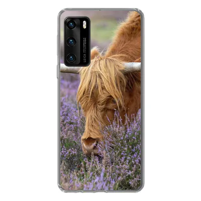 Produktbild von MuchoWow® Handyhülle Schutzhülle Hülle für Huawei P40 Schottischer Highlander - Tiere - Heide Silikon Softcase Handy Hülle - Handytasche