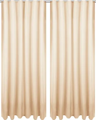 Produktbild von 2x Gardinen Ellen Kräuselband inkl. Raffhalter (Beige), Größe: 140x145cm