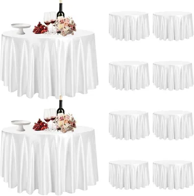 Produktbild von Omgoods - Runde Tischdecke, 213 cm Durchmesser - 10 Stück - Waschbar - Langlebiges PEVA-Material - Tischdekoration - Ideal für Hochzeit/Feier - Tischabdeckung