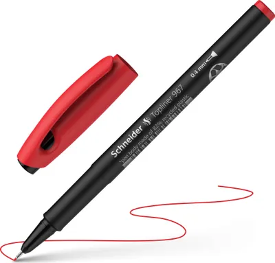 Obrázek produktu pro Schneider Schreibgeräte Schneider Pen 196702 - Clip - Stick-Kugelschreiber - Schwarz - Rot - 10 Stück(e)