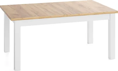 Produktbild von Esstisch Ausziehbar Rechteckig – Platzsparend, Verlängerbar Wohnzimmertisch Küchentisch für 6 personen - 120 × 80 cm bis 160 cm – Weiße Holzbeine – Hergestellt in EU – Eiche Craft