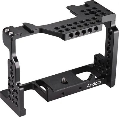 Produktbild von Andoer Kameragehaeuse Videofilm Filmherstellung Stabilisator Aluminiumlegierung 1/4 Zoll Schraube mit kalter Schuhhalterung fuer  A7II / A7III / A7SII / A7M3 / A7RII / A7RIII Kamera