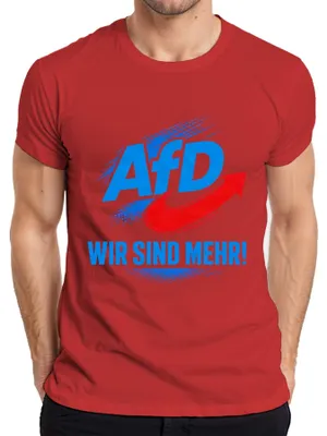 Obrázek produktu pro Tričko s nápisem "AfD Wir Sind Mehr Deutschland Patriot", červené, velikost XXL. (Sarkastický výrok.)