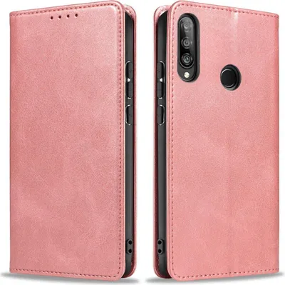 Produktbild von Handyhülle für Huawei P30 Lite Kunstleder Flip Cover Hülle Handytasche Case Kartenfach Farbe: Rosa