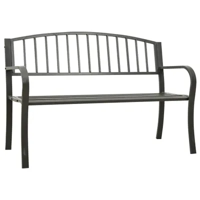 Image de The Living Store Banc de jardin gris 120 cm acier