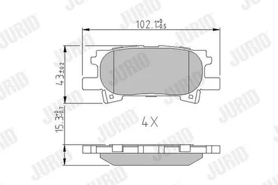 Produktbild von JURID Bremsbeläge Satz für LEXUS RX (MHU3, GSU3, MCU3) 572621J