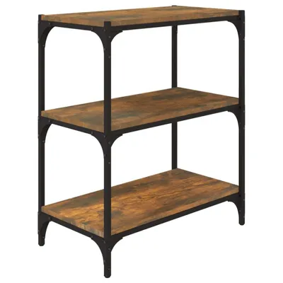 Image de vidaXL Bibliothèque chêne fumé 60x33x70,5 cm Bois composite et acier