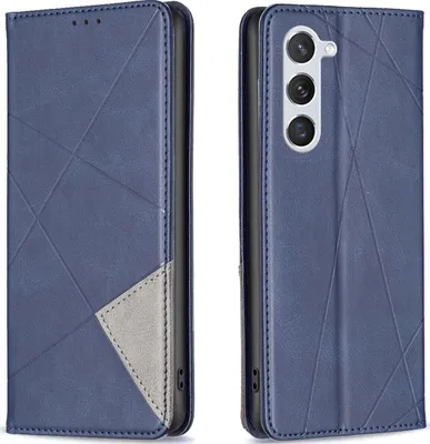 Produktbild von Mobigear Rhombus Slim  Samsung Galaxy S23 Hülle Klapphülle - Blau