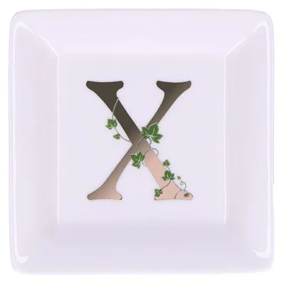 Zdjęcie produktu dla La Porcellana Bianca - Talerzyk kwadratowy z literą "X" 10 cm Adorato