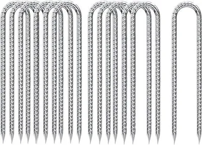 Produktbild von Famanu Grundanker Set 12 Stück - Zeltpflöcke 30 cm lang U-Haken verzinkt - Stabil für Camping
