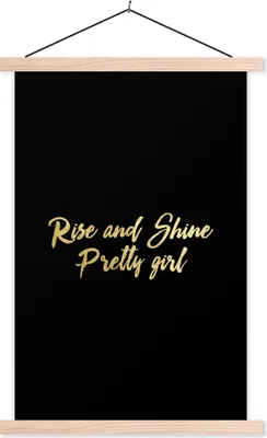 Produktbild von MuchoWow® Textilposter Zitate - Selbstvertrauen - Gold 60x90 cm mit holzfarbenen Rahmen - Textil